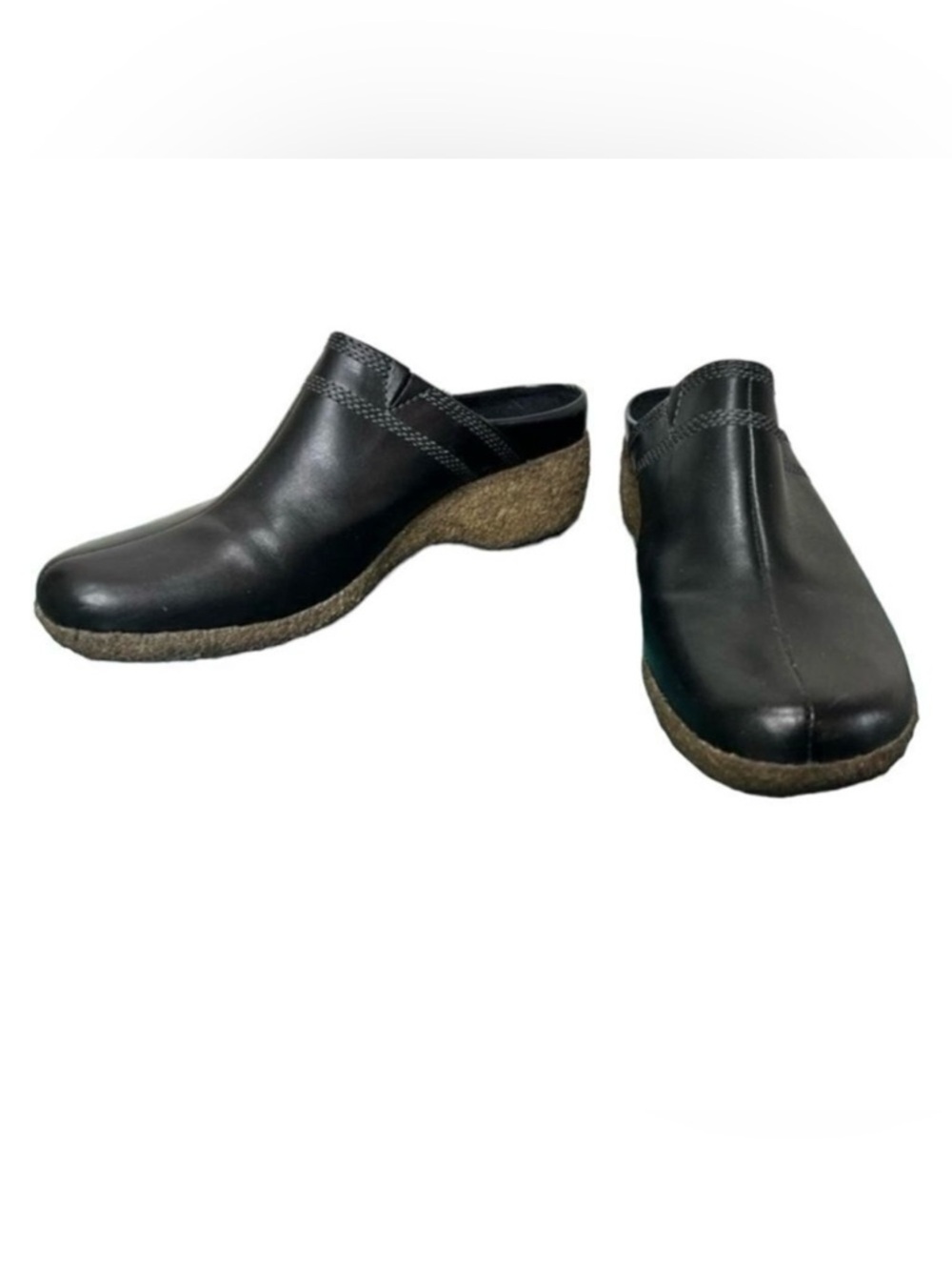 Timberland Black Leather Mules Clogs Size 9.5